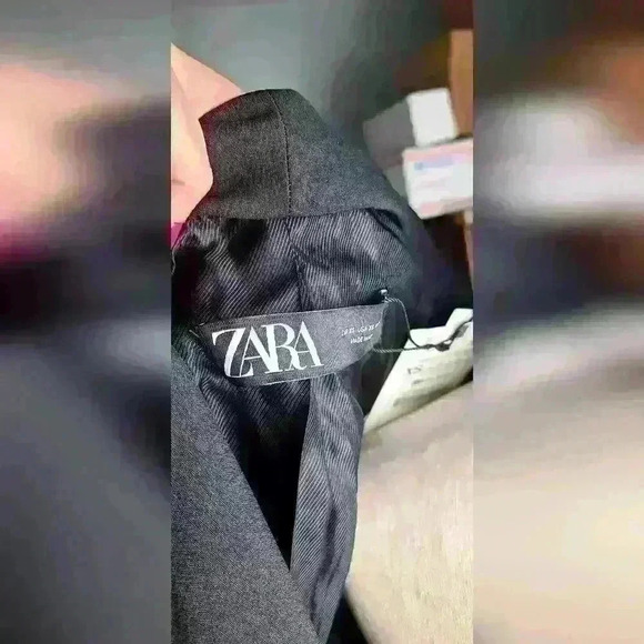 Zara black blazer dress with golden buttons double-breasted style size xs - Picture 7 of 16